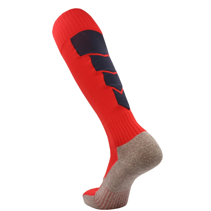 Coolmax, профессиональные футбольные носки, высокое качество, чулки для верховой езды, полотенце, дышащие, противоскользящие, Спортивная, велосипедная обувь, AC0168 - Цвет: Red