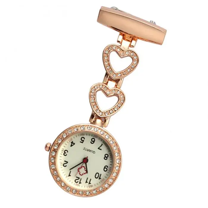 Модные женские туфли карманные часы клип-на сердце/пятиконечная звезда кулон повесить кварцевые часы для Врач Медсестра часы TY66