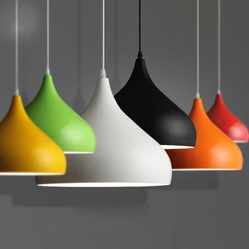 

Dia 24cm 6 color aluminum lampshade luminaire pendant lights modern pendant lamp for restaurant bar shop lighting fixture