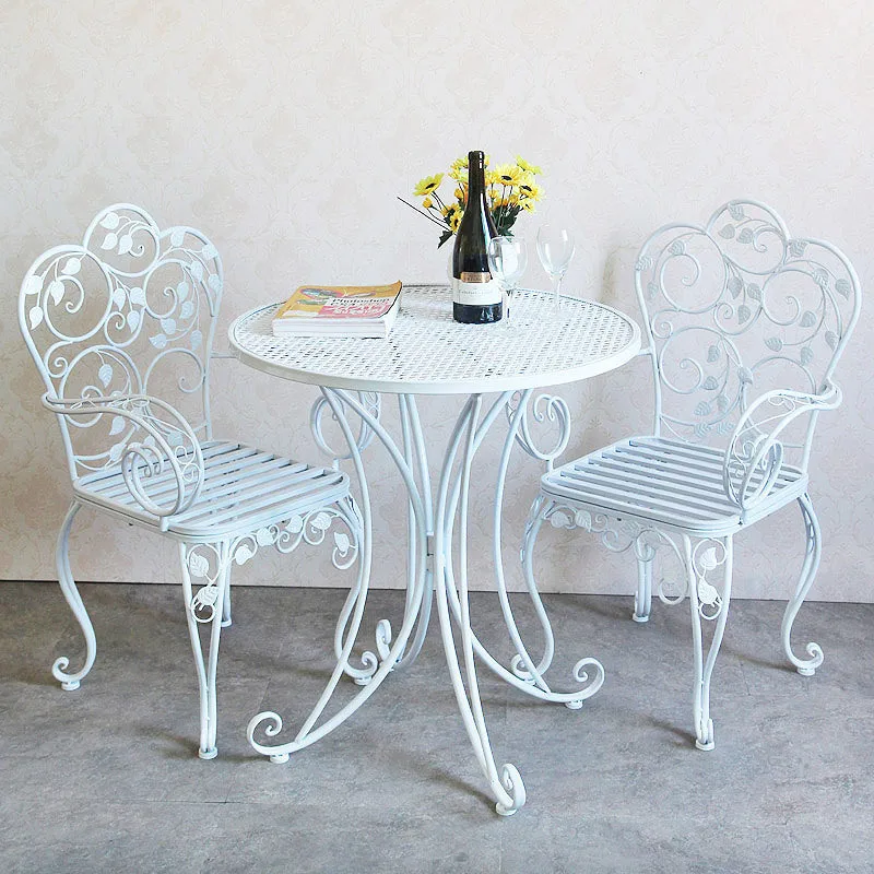 European style garden wrought iron tables and chairs handmade rustic