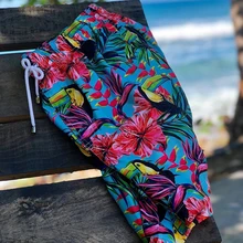 Купальник, трусы для мужчин, трусики с цветочным узором, мужские серфинговые шорты с принтом, быстросохнущие Мужские штаны, купальный костюм, одежда для плавания