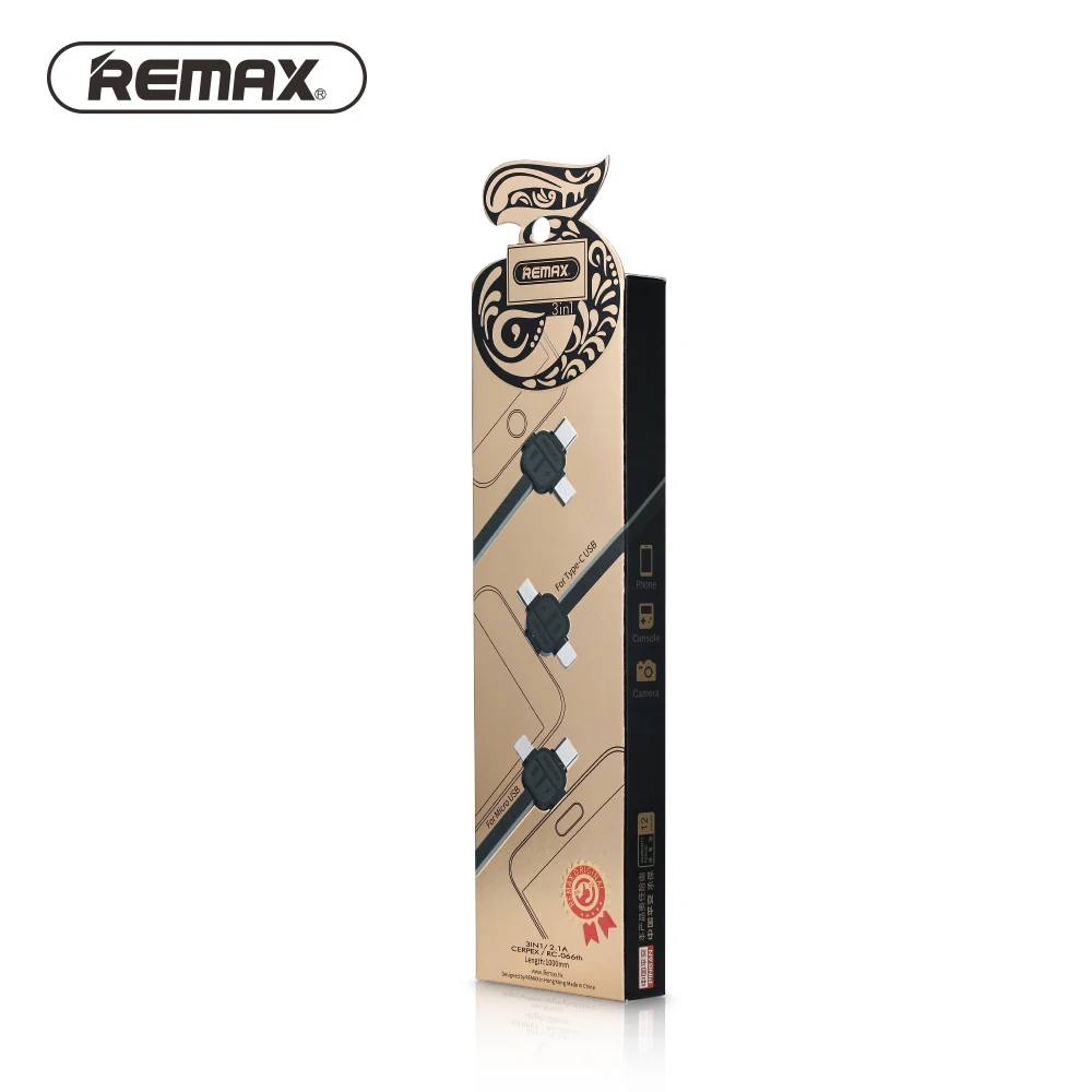 REMAX 3in1 USB Type C 8pin USB Cable to Micro USB Data Cable TPE Charging Transfer charger cable for iphone for xiaomi Huawei