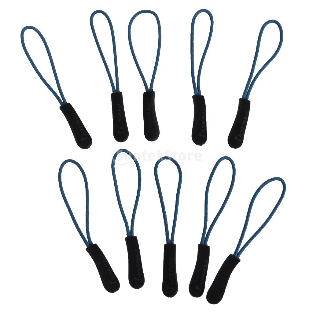

10pcs Zipper Pull Cord Zip Puller Fastener Sliders For Backpack Tent Jacket Clothing