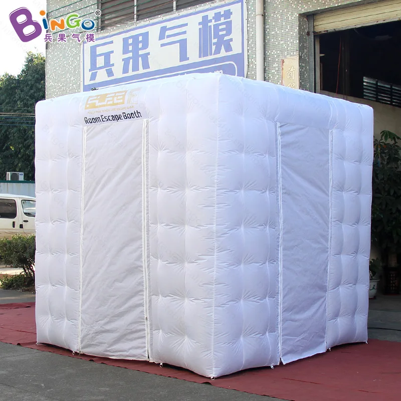 White Inflatable Cube Tent Oxford Cloth LED Light Inflatable Photo Booth 2