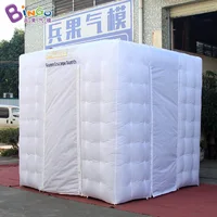 White Inflatable Cube Tent Oxford Cloth LED Light Inflatable Photo Booth 2