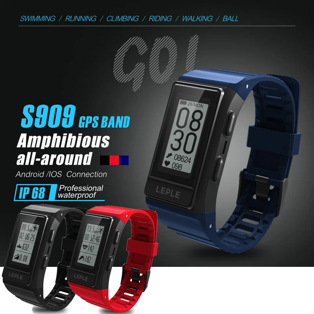 

LEPLE S909 Smart Watch Band Bracelet GPS Heart Rate Sleep Monitor Sports Models Apr25