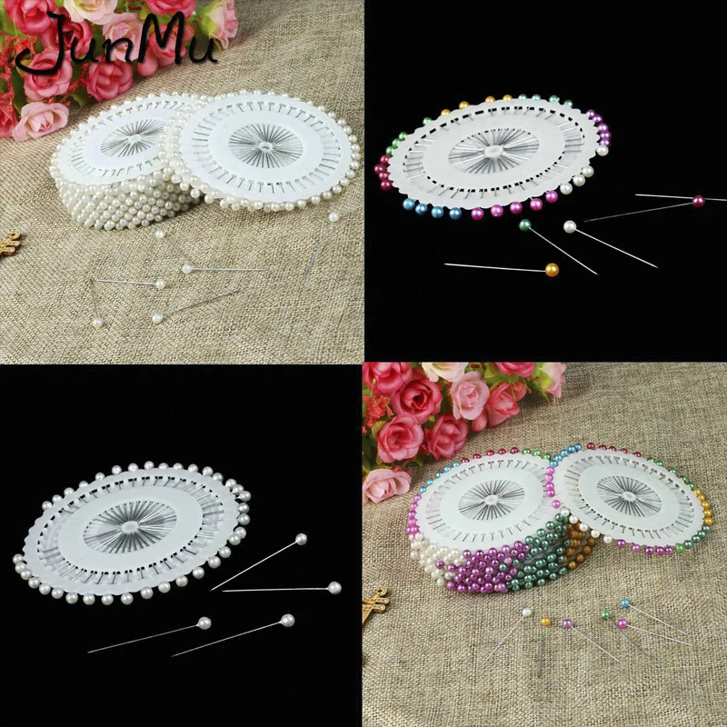 

480ps DIY Multi Round Pearl Head Dressmaking Pins Weddings Corsage Florists Sewing Tool Mini Ball Handmade Crafts Accessory