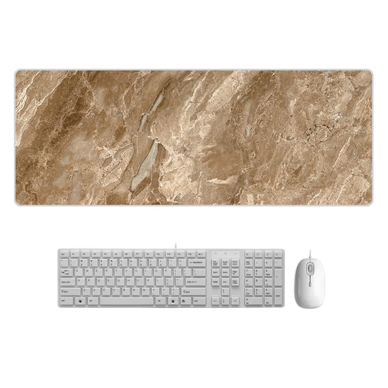 Large  Desk Pad Beautiful Soft Natural Rubber Pink Gold White marble Series Mice Pad Square Gaming Mouse Pad with Locking Edge (4)