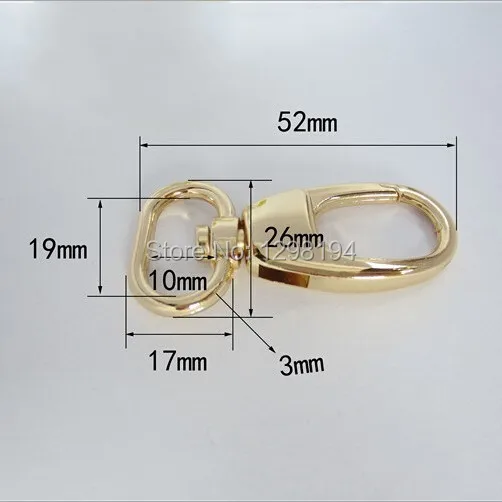 

50PCS Gold Curved Lobster Clasps Swivel Trigger Clips Snap Carabiner Hardware Backpack/Handbag/Pet Hook Keychain Camping Hike