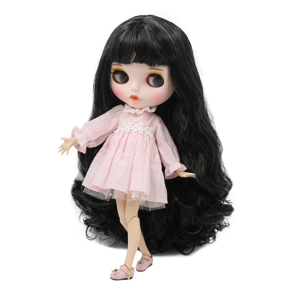 Кукла Blyth ICY DBS с белой кожей шарнирное тело новое матовое лицо черные смешанные