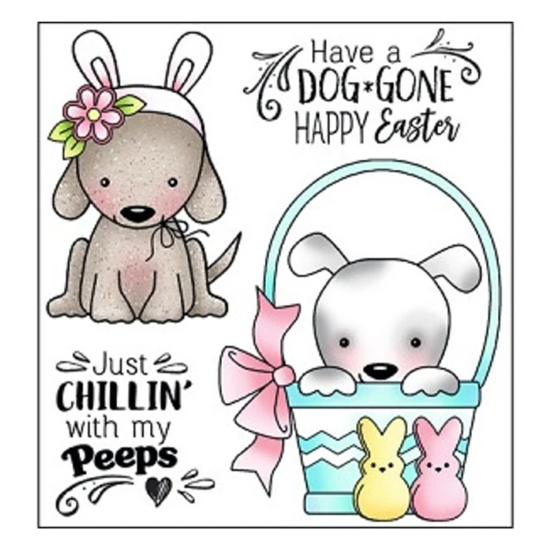 

Easter Rabbit Bunny Clear Stamps New 2019 Scrapbooking Rubber Stamp Transparent Silicone card making stempel Template Paper DIY