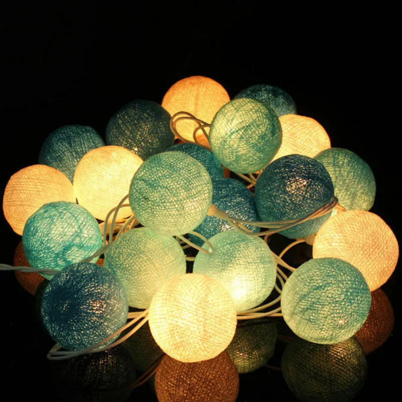 

20 Cotton Ball Fairy String Lights Party Holiday Wedding Decor Christma Light