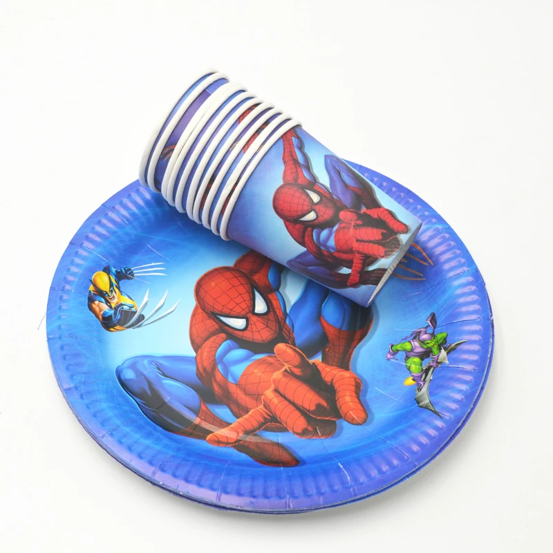 20 шт./компл. пластина/чашка с изображением Человека-паука на день ...