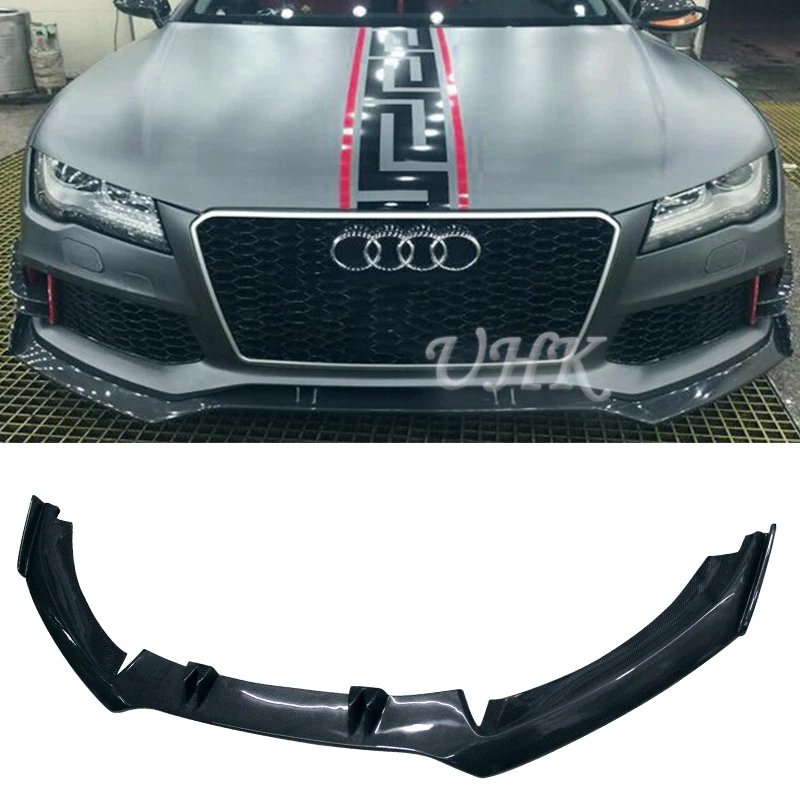 UHK для Audi аксессуары A7 S7 углеродное волокно передний бампер спойлер диффузор Splitter