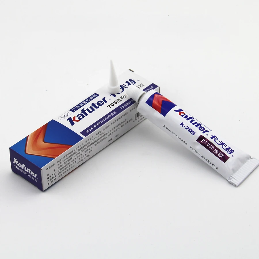 Kafuter K-704 705 704B RTV Silicone Rubber Electronic Glue Sealant White Black Transparent Silicone Organosilicon Adhesive Glue for Silicone Glue