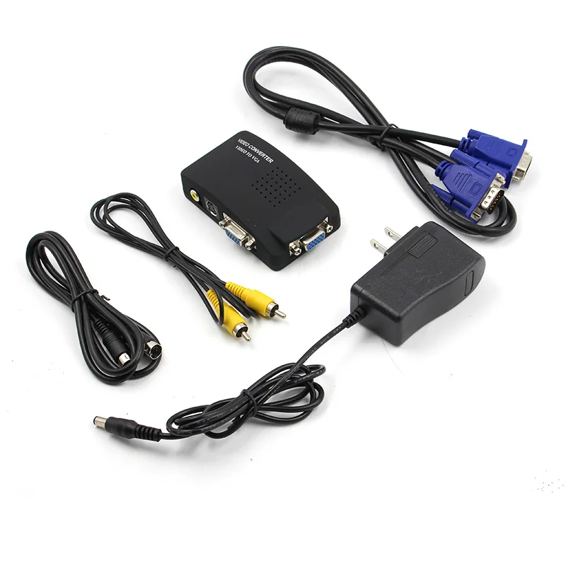 AV to VGA PC Laptop Composite Video TV VGA S-Video Composite RCA AV to VGA Converter Switch Adapter Switcher Box (5)