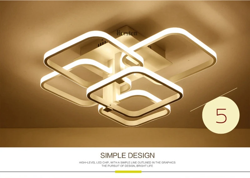 Modern Creative DIY LED Chandelier Lights Aluminum Rectangle Dimmable Ceiling Chandelier Lamp For Living Room Bedroom Home Lighting (10)