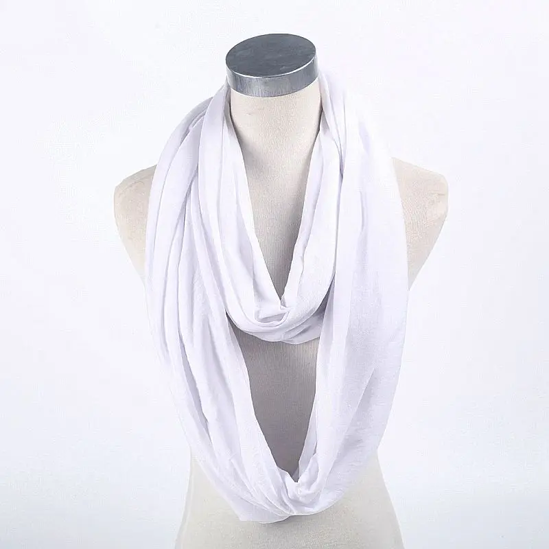 Bufanda infinita suave y ligera con colores sólidos Jersey tejido Color sólido bufanda con anillo infinito bufanda circular nuevo