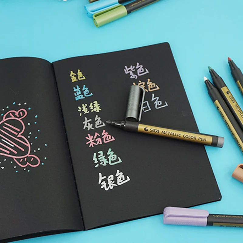 Marker Pen Stationery Metal Color Paint Pen Technology Pen Invitation Card Greeting Card Greeting Marker 1 Pcs