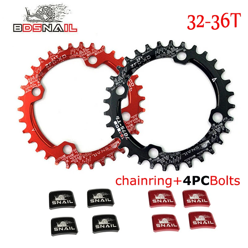 

BDSNAIL 104BCD Chainring Mountain Road Bike Chain Ring Narrow Wide Round Oval Bicycle Chainwheel Bolts 32-42T