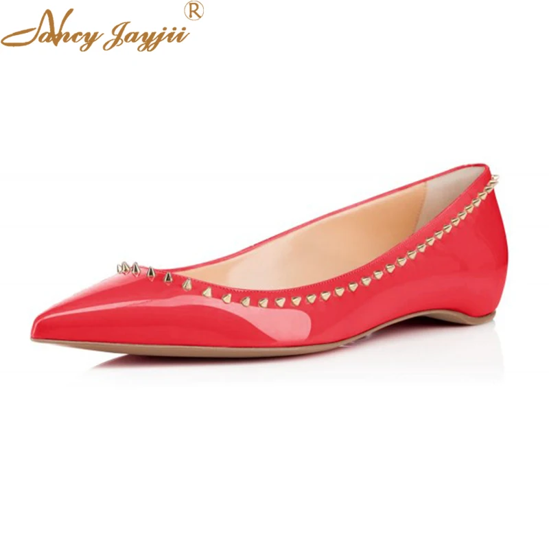 violet and red flats