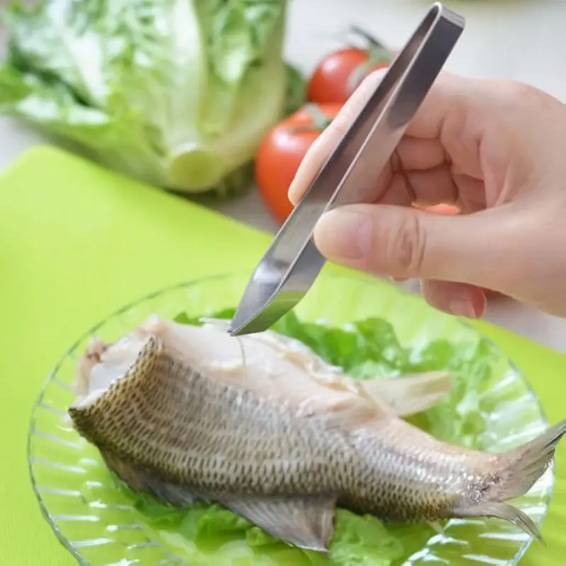 New Stainless Steel Fish Bone Vegetable Peeling Tweezers Remover Pincer Kitchen Tool