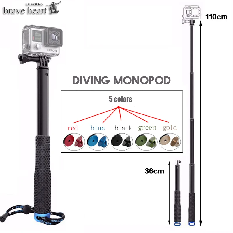 

tripod selfie stick Aluminum monopod For gopro Go pro hero 7 6 5 4 3 sj4000 sj5000x xiaomi yi hero6 hero7 camera Accessories