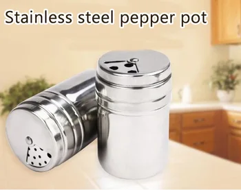 

1PC Stainless Steel Kitchen Condiment Container Sugar Salt Pepper Flour Jar Bottle