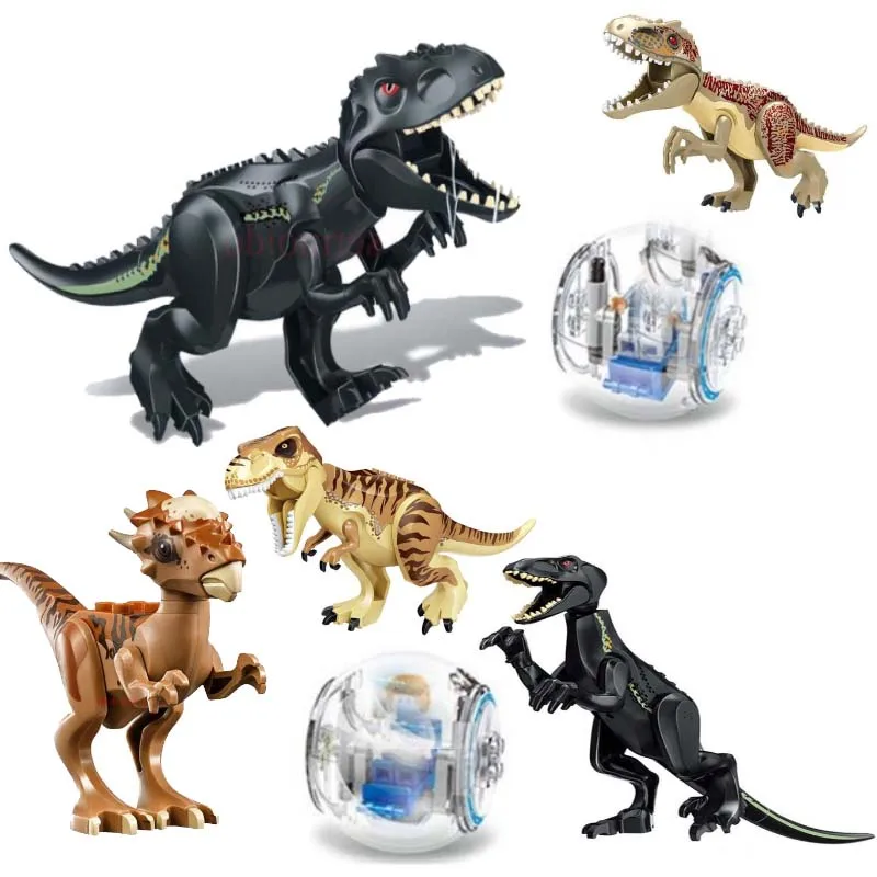 Jurassic Dinosaur Set Building Block Toy Figure Indoraptor Velociraptor Triceratop Indomirus T-rex World Compatible Legoings