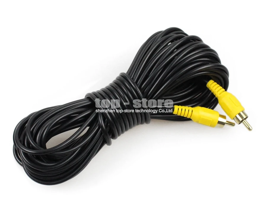 

DIYSECUR 15 meters 49 Feet AV RCA Extension Cable / Cord Video Cable + Connector for Rear View Camera and Monitor