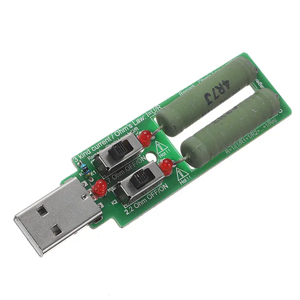 

2 Switch USB Aging Discharge Loader 3 Kinds Current Test Load Power Resistor Test For Power Bank Cell Phone Charger 5V 10W