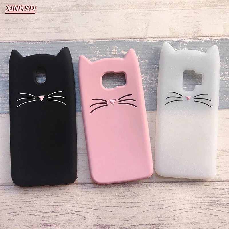 

3D Cute Cartoon Cat Silicone Case for Samsung Galaxs S5 S6 S7 Edge S8 S9 plus Note 8 J3 2016 J5 J7 2017 J2 pro A8 Plus 2018 Case