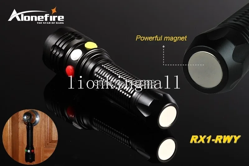 AloneFire RX1-RWY CREE XP-E Q5 светодиодный красный белый желтый свет Многофункциональный сигнальная лампа фонарик