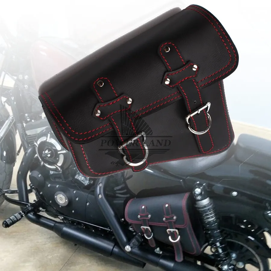 Для Harley Sportster XL 883 1 шт. новые черные из искусственной кожи Red Line мотоциклетные багажные боковые седельные сумки для мотоциклистов