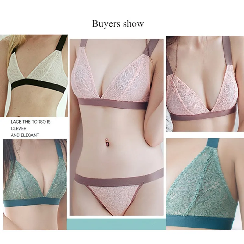Goedkoop TERMEZY Kant Lingerie set Ultradunne bralette set transparante vrouwen ondergoed Brede verstelbare bandjes Bra intimates Lingerie