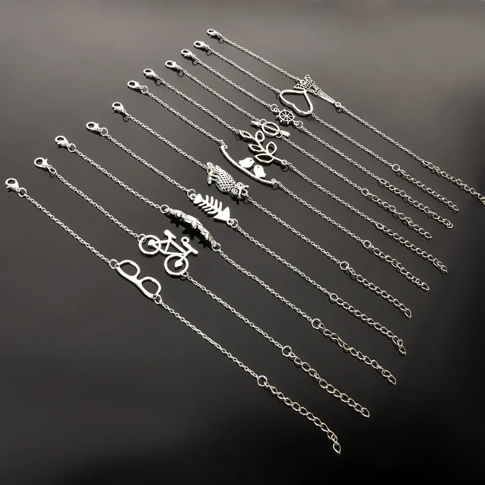 

Hot Fashion Round Pendant Charm Animal Star Bracelet Bangles Jewelry Gifts Friendship NS210