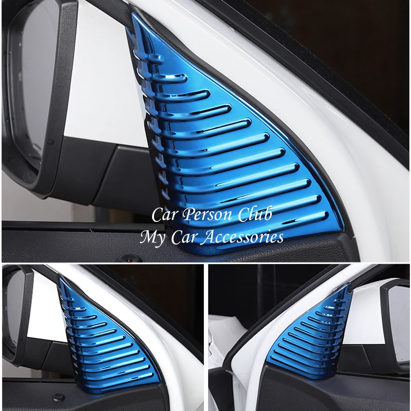 

For Volkswagen VW T-ROC 2017 2018 Car Front Door Window Pillar Inner Triangle A Column Cover Stainless Steel Sticker Accessories