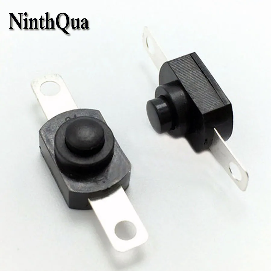 

10pcs DC 30V 1A White On Off Mini Push Button Switch for Electric Torch 1288 Self-locking Control Flashlight Switch with Hole