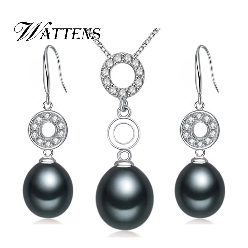 

Pearl Jewelry sets Natural Pearl pendant Earrings 925 sterling silver Necklace Drop Earrings for women Bohemia Wedding party