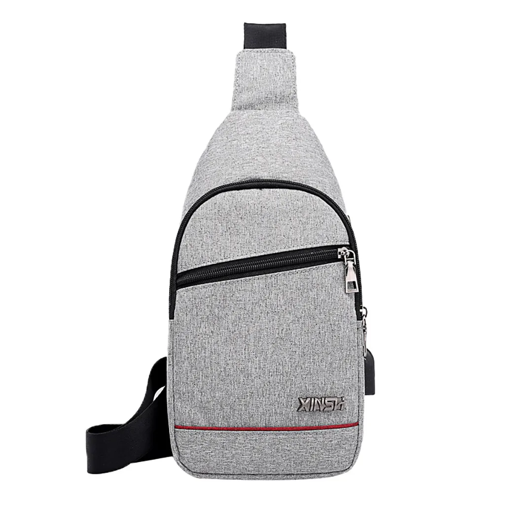 

Men Bags Shoulder Crossbody Men Oxford Cloth Beach Chest Bag USB Charging Chest Bag Sports Outdoor Leisure Multi-function Bag