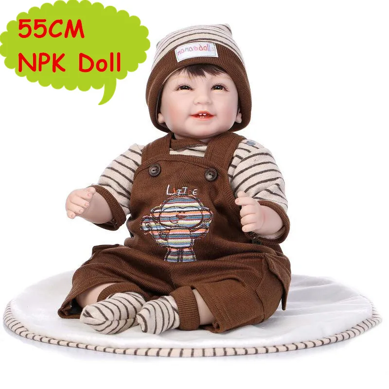 

22" Fashion Reborn Toddler Doll Realistic Reborn Bebe Soft Silicone Cloth Body Toys In Super Cute Clothes For Girls Playmate Toy