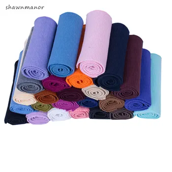 

2PCS Thicken Cotton knitted Rib Fabric For DIY Sewing Waistband Welt Cuffs,Neck Band,Jackets Solid Color 85*15cm