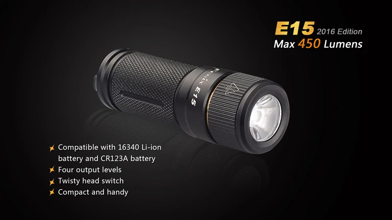 Edition Fenix E15 Cree R5 светодиодный высокопроизводительный фонарик для ключей с макс. 450 люменов