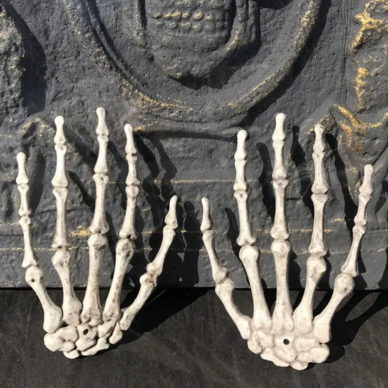 1 пара пластиковый скелет руки дом с привидениями для декорации для Хэллоуина реквизит