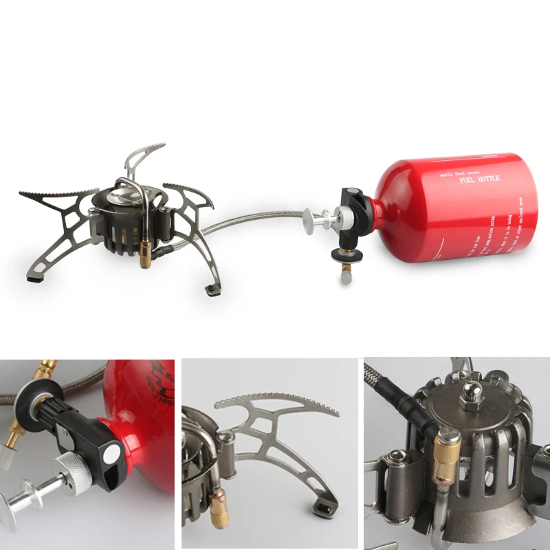  Jeebel Non-preheating Gasoline Gas Stove Set 1000ml Big capacity Bottle Outdoor Hiking Camping port