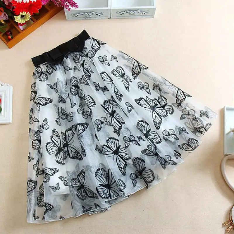 

2019 New Spring And Summer Style Eugen Mid-calf Tutu Skirt Elegant High Waist Pleated Skirt Vintage Skirt Free Shipping