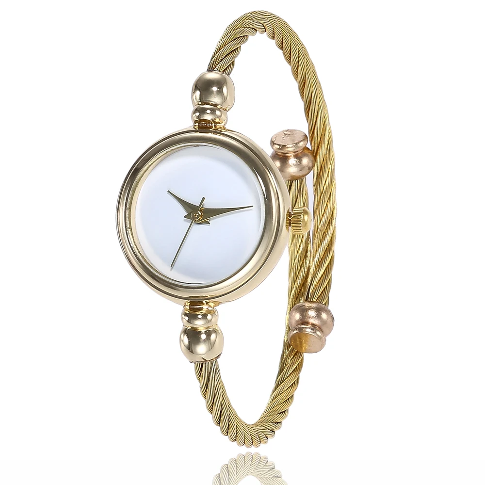

Unique Women Bracelet Watch Little Smooth Dial Top Luxury Silver Slim Strap Korean Retro Art Female Clock Quartz Watch Gift Hour