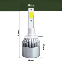 2 pcs Faróis Do Carro 72 W 7600LM C6 Led H27 Lâmpadas H1 H3 H4 H7 9005 9006 9004 9007 9008 Automóveis Farol 6000 K luzes de Nevoeiro