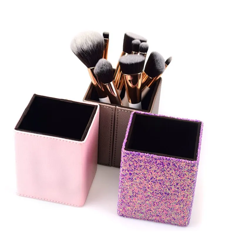 

1Pcs Makeup Brushes Set Holder Box Storage Barrel Storage Square Bucket Brush Magnetic Cylinder Box Organizer Without Brush Kit