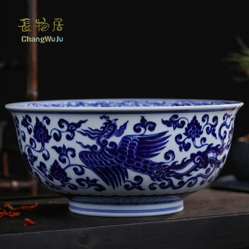 Changwuju в Цзиндэчжэнь керамические миски для закусок экологически чистый большой размер Ручной работы синий и белый celadon миска для смешивания лапши